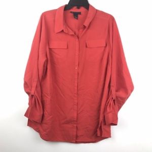Lane Bryant Button Down Button Down Blouse Top